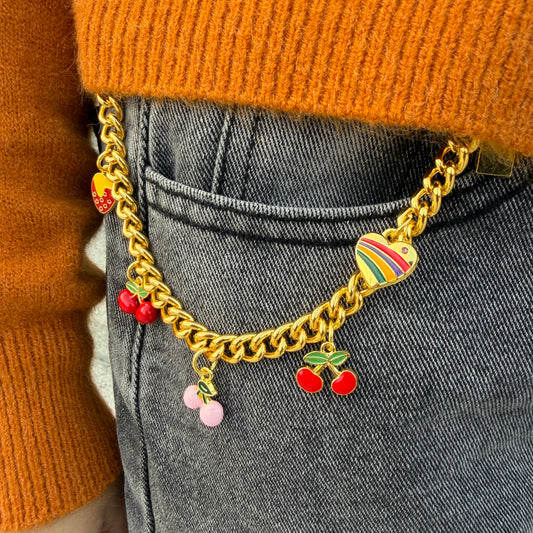 Pink Cherry Charm Chain
