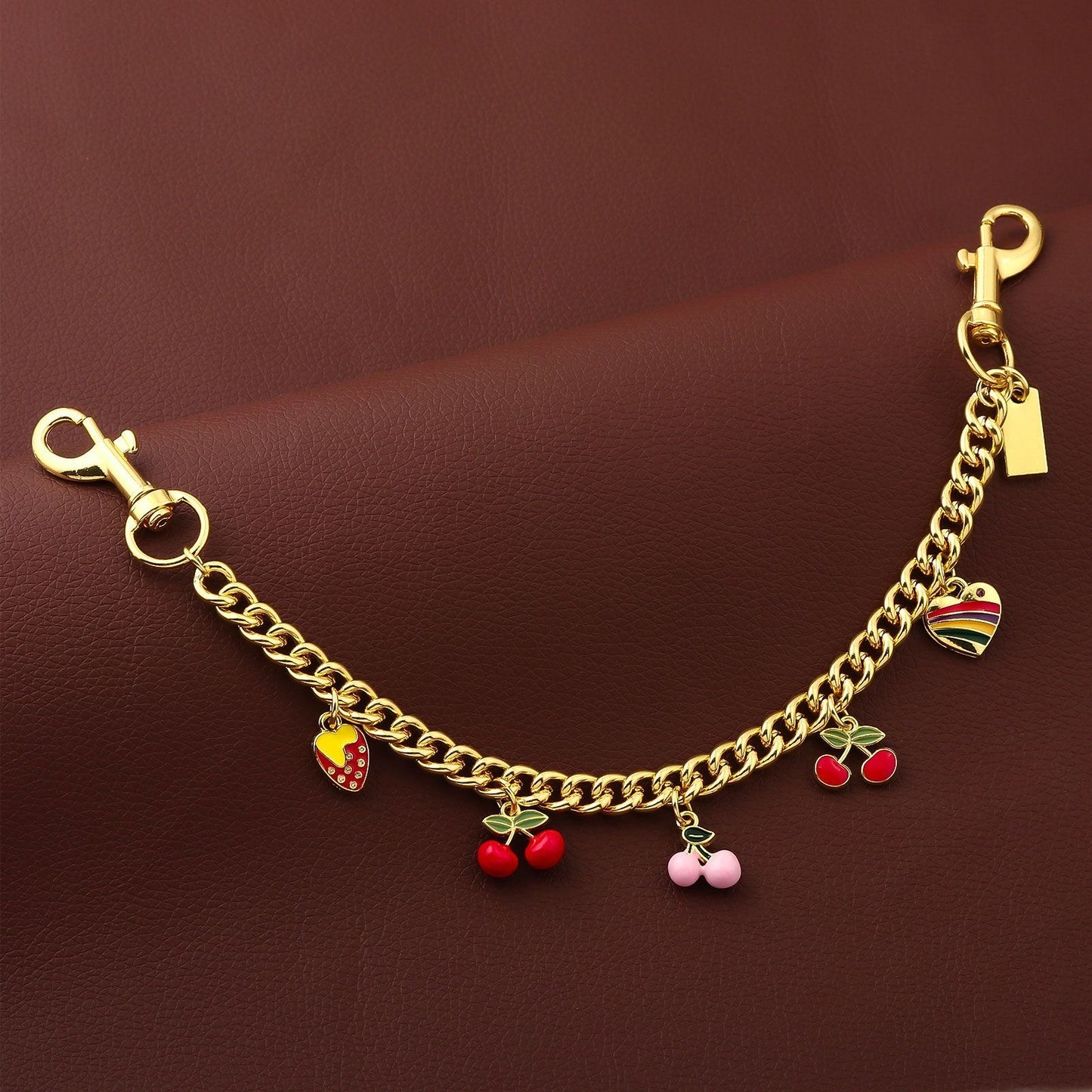 Pink Cherry Charm Chain