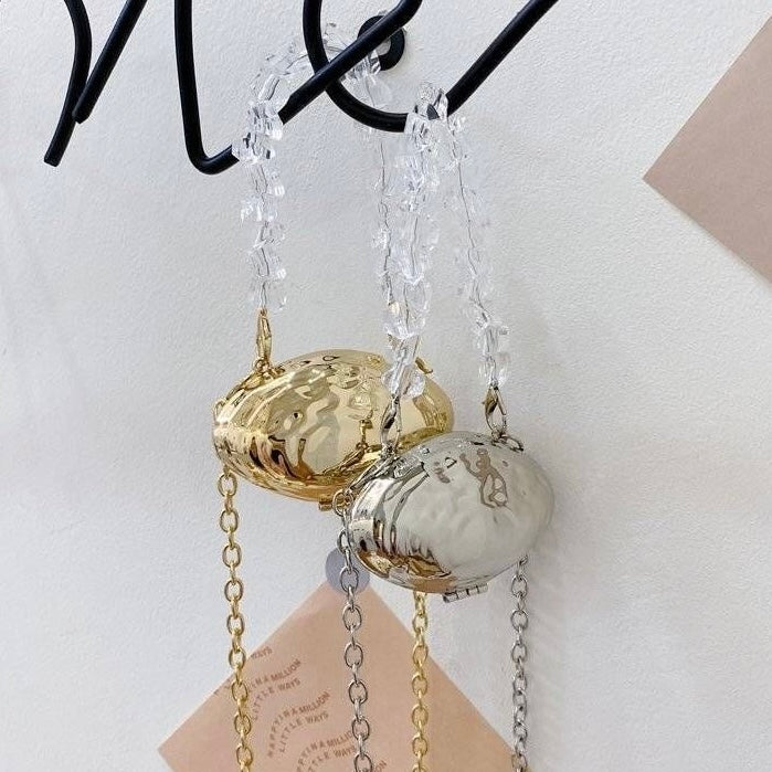SeaShell Mini Metal Clutch - Gold