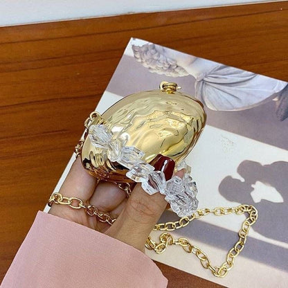 SeaShell Mini Metal Clutch - Gold