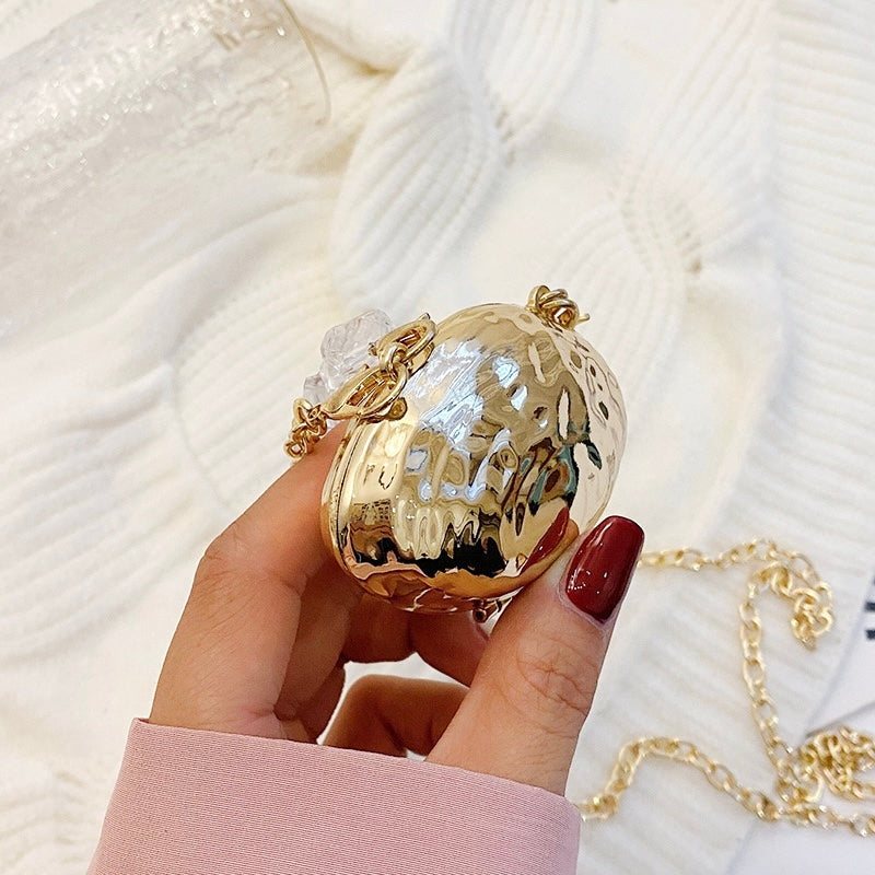 SeaShell Mini Metal Clutch - Gold
