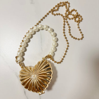 Heart Mini Metal Clutch - Gold