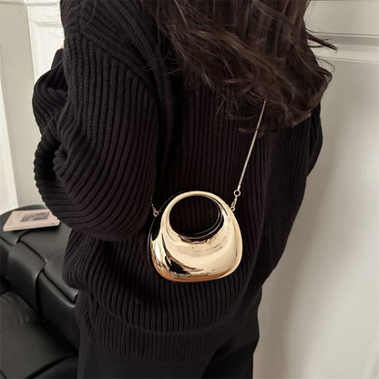 Oval Curved Mini Bag - Gold