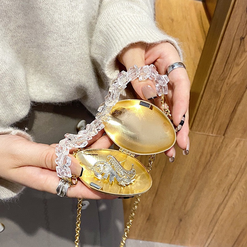 SeaShell Mini Metal Clutch - Gold