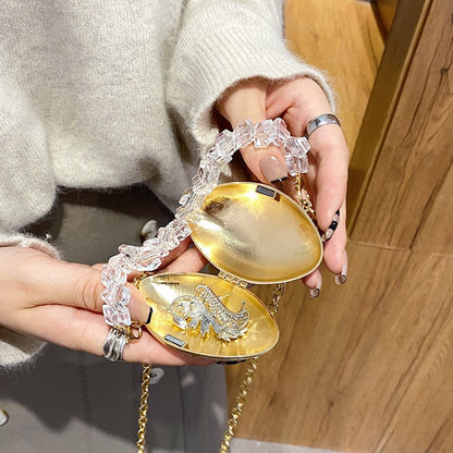 SeaShell Mini Metal Clutch - Gold