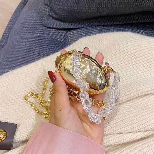 SeaShell Mini Metal Clutch - Gold