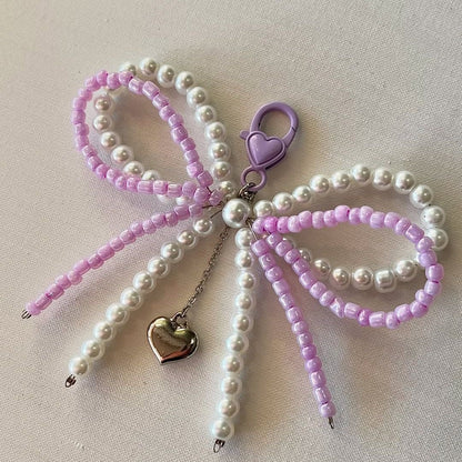 Lilac Pearl Heart Charm